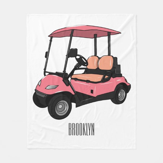 Golfwagen/Golf Buggy Cartoon Abbildung Fleecedecke (Vorderseite)