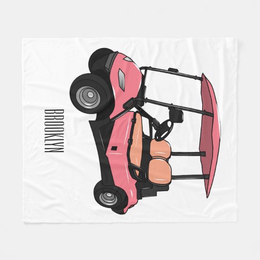 Golfwagen/Golf Buggy Cartoon Abbildung Fleecedecke (Vorderseite (Horizontal))