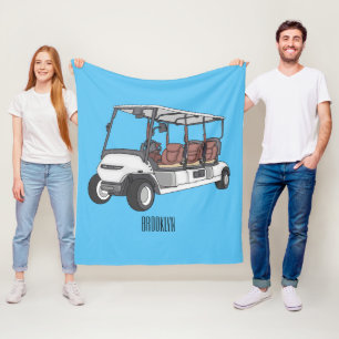 Golfwagen/Golf Buggy Cartoon Abbildung Fleecedecke