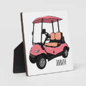 Golfwagen/Golf Buggy Cartoon Abbildung Fotoplatte (Vorderseite)