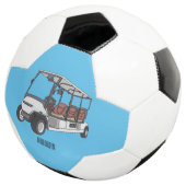 Golfwagen/Golf Buggy Cartoon Abbildung Fußball (Dreiviertel)