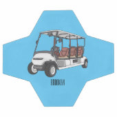 Golfwagen/Golf Buggy Cartoon Abbildung Fußball (Flach)