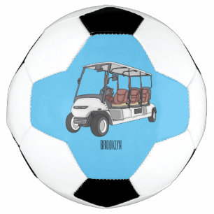 Golfwagen/Golf Buggy Cartoon Abbildung Fußball