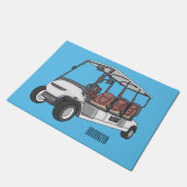 Golfwagen/Golf Buggy Cartoon Abbildung Fußmatte (Schrägansicht)