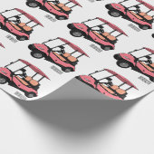 Golfwagen/Golf Buggy Cartoon Abbildung Geschenkpapier (Ecke)