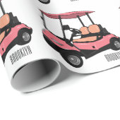 Golfwagen/Golf Buggy Cartoon Abbildung Geschenkpapier (Rolleneckpunkt)
