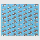 Golfwagen/Golf Buggy Cartoon Abbildung Geschenkpapier (Flach)