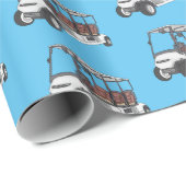 Golfwagen/Golf Buggy Cartoon Abbildung Geschenkpapier (Rolleneckpunkt)
