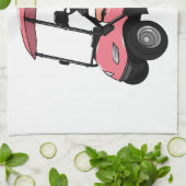 Golfwagen/Golf Buggy Cartoon Abbildung Geschirrtuch (Gefaltet)
