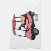Golfwagen/Golf Buggy Cartoon Abbildung Geschirrtuch (Vertikal)