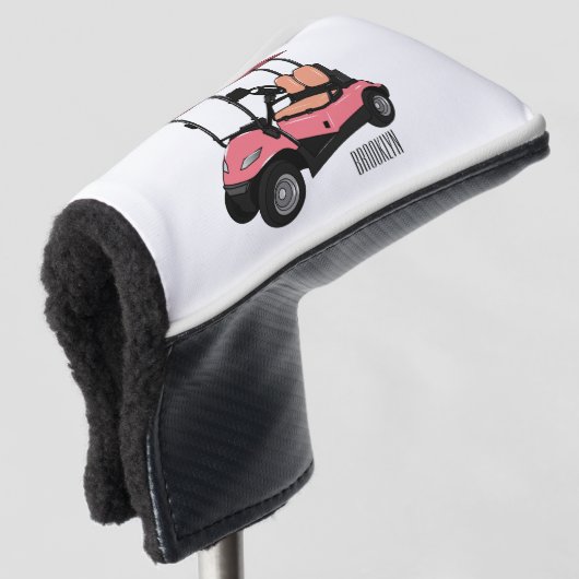 Golfwagen/Golf Buggy Cartoon Abbildung Golf Headcover (3/4 Vorderseite)