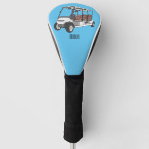 Golfwagen/Golf Buggy Cartoon Abbildung Golf Headcover