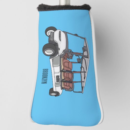 Golfwagen/Golf Buggy Cartoon Abbildung Golf Headcover (Rotieren 90)