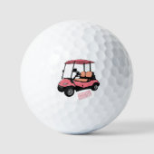Golfwagen/Golf Buggy Cartoon Abbildung Golfball (Vorderseite)