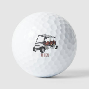 Golfwagen/Golf Buggy Cartoon Abbildung Golfball