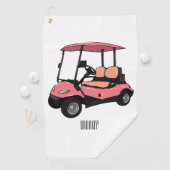 Golfwagen/Golf Buggy Cartoon Abbildung Golfhandtuch (Insitu)