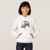 Golfwagen/Golf Buggy Cartoon Abbildung Hoodie (Vorne ganz)