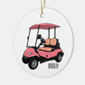 Golfwagen/Golf Buggy Cartoon Abbildung Keramik Ornament (Links)