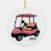 Golfwagen/Golf Buggy Cartoon Abbildung Keramik Ornament (Hinten)