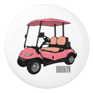 Golfwagen/Golf Buggy Cartoon Abbildung Keramikknauf