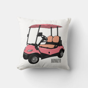 Golfwagen/Golf Buggy Cartoon Abbildung Kissen