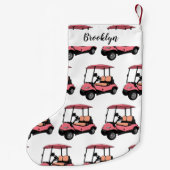 Golfwagen/Golf Buggy Cartoon Abbildung Kleiner Weihnachtsstrumpf (Rückseite)