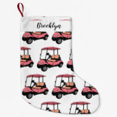 Golfwagen/Golf Buggy Cartoon Abbildung Kleiner Weihnachtsstrumpf (Vorderseite)
