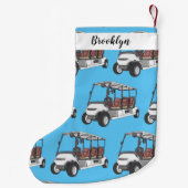 Golfwagen/Golf Buggy Cartoon Abbildung Kleiner Weihnachtsstrumpf (Rückseite)