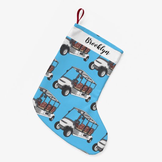Golfwagen/Golf Buggy Cartoon Abbildung Kleiner Weihnachtsstrumpf (Vorderansicht (hängend))