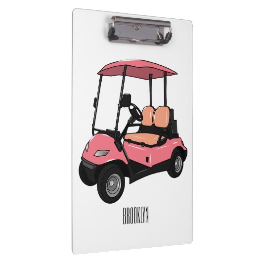 Golfwagen/Golf Buggy Cartoon Abbildung Klemmbrett (Rechts)