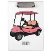 Golfwagen/Golf Buggy Cartoon Abbildung Klemmbrett (Vorderseite)