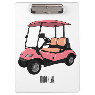 Golfwagen/Golf Buggy Cartoon Abbildung Klemmbrett
