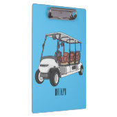 Golfwagen/Golf Buggy Cartoon Abbildung Klemmbrett (Rechts)