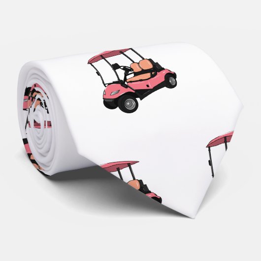 Golfwagen/Golf Buggy Cartoon Abbildung Krawatte (Gerollt)