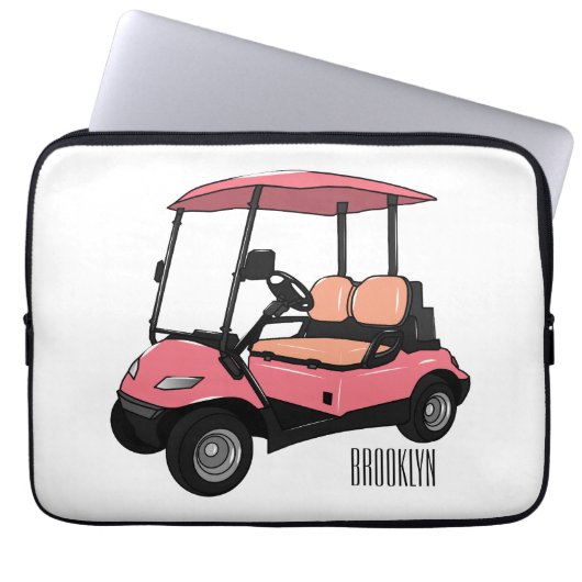 Golfwagen/Golf Buggy Cartoon Abbildung Laptopschutzhülle (Vorderseite)