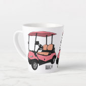 Golfwagen/Golf Buggy Cartoon Abbildung Milchtasse (Linke Ecke)