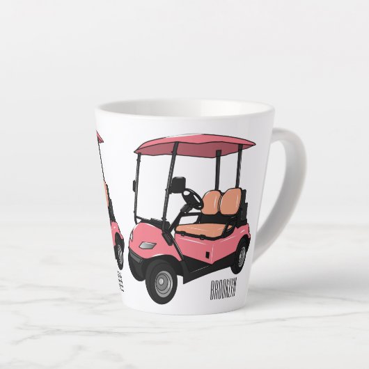 Golfwagen/Golf Buggy Cartoon Abbildung Milchtasse (Rechte Ecke)