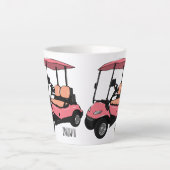 Golfwagen/Golf Buggy Cartoon Abbildung Milchtasse (Vorderseite)