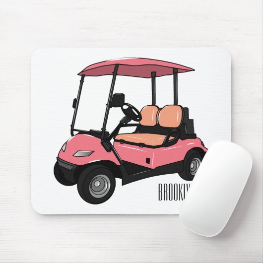 Golfwagen/Golf Buggy Cartoon Abbildung Mousepad (Mit Mouse)