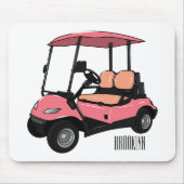 Golfwagen/Golf Buggy Cartoon Abbildung Mousepad (Vorne)