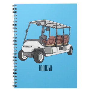 Golfwagen/Golf Buggy Cartoon Abbildung Notizblock