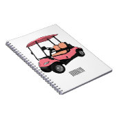 Golfwagen/Golf Buggy Cartoon Abbildung Notizblock (Rechte Seite)