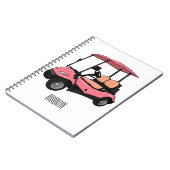 Golfwagen/Golf Buggy Cartoon Abbildung Notizblock (Linke Seite)