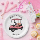 Golfwagen/Golf Buggy Cartoon Abbildung Pappteller (Party)