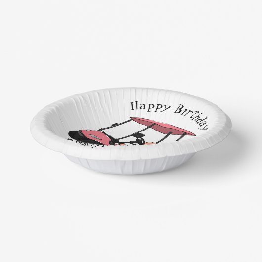 Golfwagen/Golf Buggy Cartoon Abbildung Pappteller (Gewinkelt)