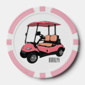 Golfwagen/Golf Buggy Cartoon Abbildung Pokerchips (Vorderseite)