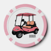 Golfwagen/Golf Buggy Cartoon Abbildung Pokerchips (Rückseite)