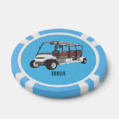 Golfwagen/Golf Buggy Cartoon Abbildung Pokerchips (Einzeln)