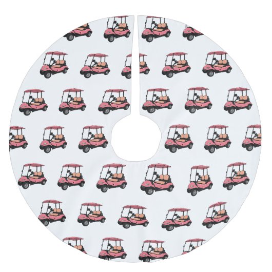 Golfwagen/Golf Buggy Cartoon Abbildung Polyester Weihnachtsbaumdecke (Vorderseite)