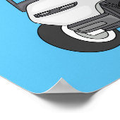 Golfwagen/Golf Buggy Cartoon Abbildung Poster (Ecke)